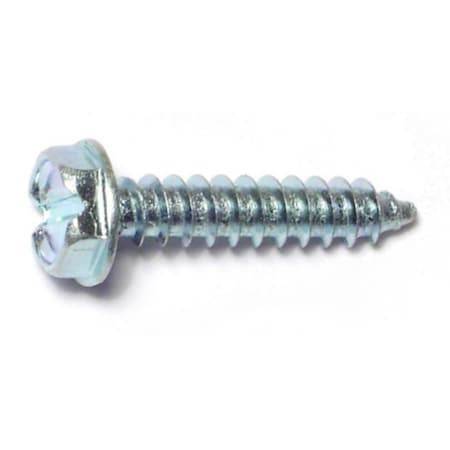 Midwest Fastener Sheet Metal Screw, #7 x 3/4 in, Zinc Plated Steel Flange Hex Head Slotted Drive, 100 PK 02919